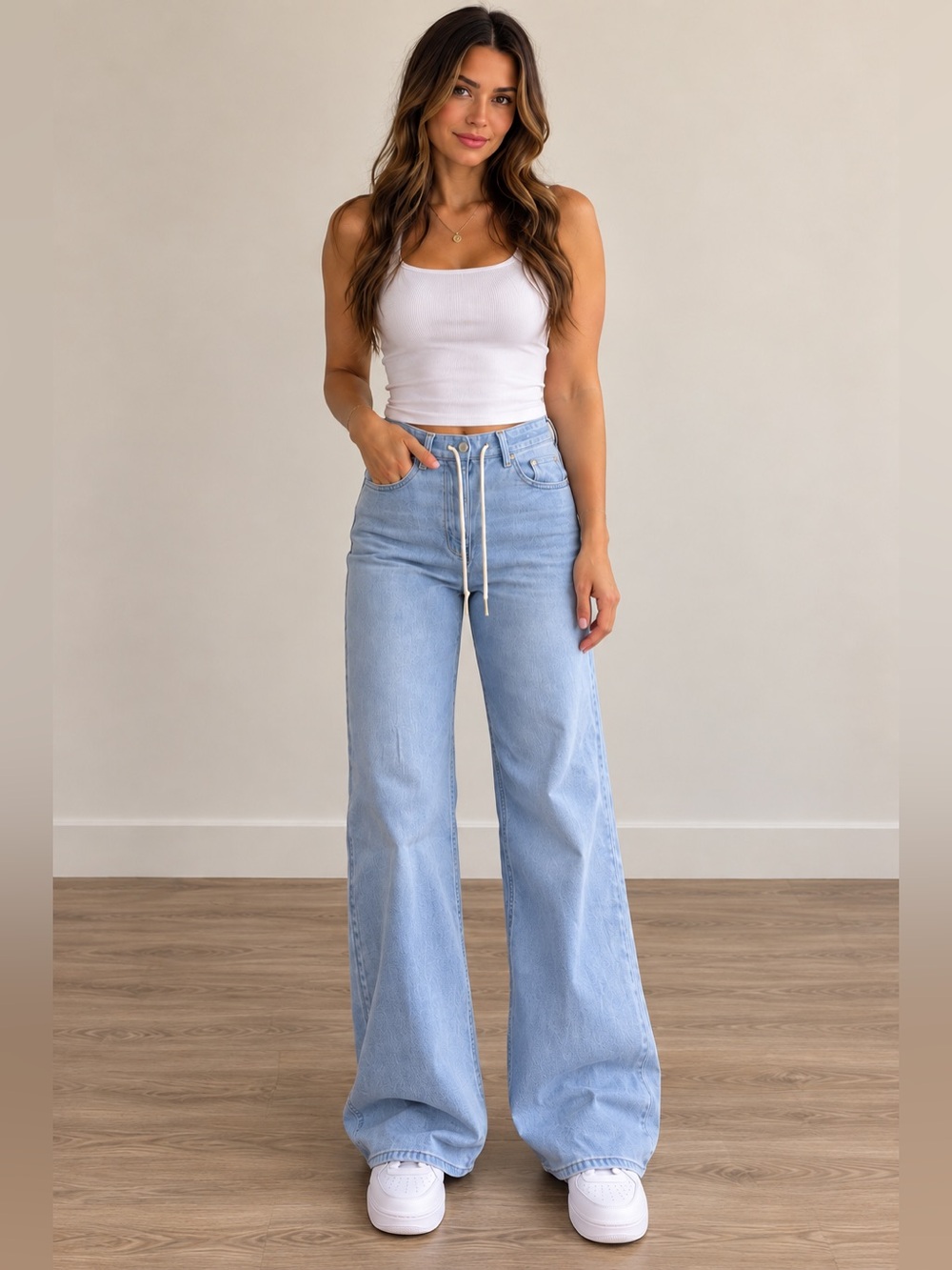 Flamingals Wide Leg Jeans in Blue Size Small NWT